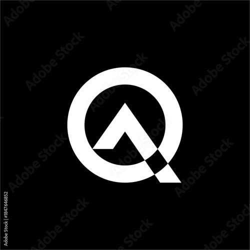 An elegant QA/AQ monogram with futuristic geometric lines. Perfect for modern software testing or premium quality assurance.