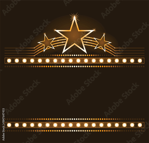 Big stars over place vector Design for your text