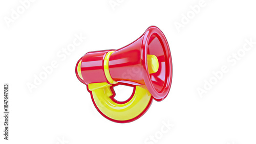 3D Megaphone Icon on White Background