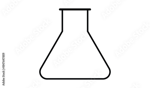 Outline icon of a conical flask, a common piece of laboratory glassware for scientific experiments