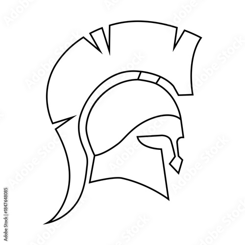 Spartan helmet icon vector. Spartan Illustration sign. Medieval helmet symbol or logo.
