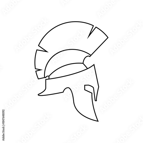 Spartan helmet icon vector. Spartan Illustration sign. Medieval helmet symbol or logo.