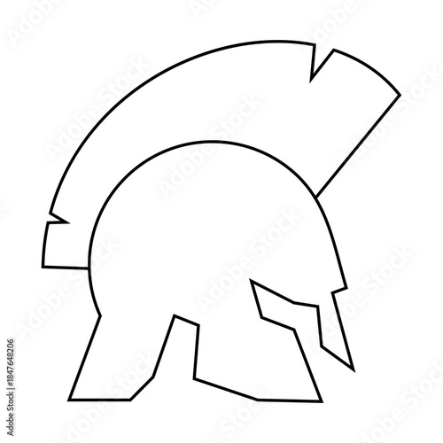 Spartan helmet icon vector. Spartan Illustration sign. Medieval helmet symbol or logo.