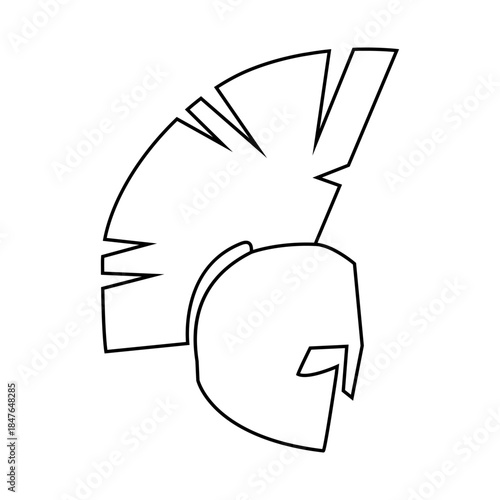Spartan helmet icon vector. Spartan Illustration sign. Medieval helmet symbol or logo.