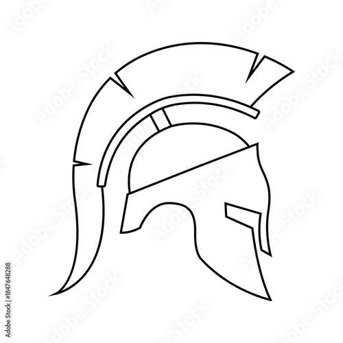Spartan helmet icon vector. Spartan Illustration sign. Medieval helmet symbol or logo.