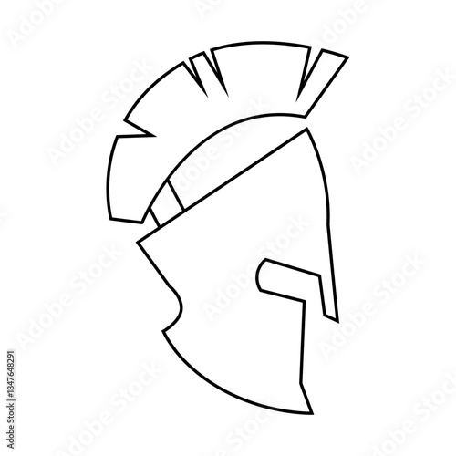 Spartan helmet icon vector. Spartan Illustration sign. Medieval helmet symbol or logo.