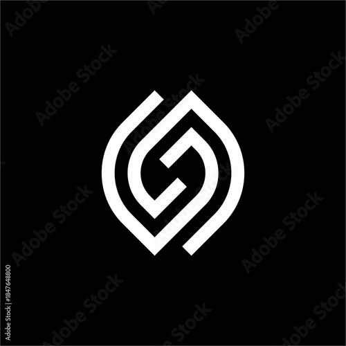 An elegant SG/GS leaf monogram with futuristic geometric lines. Perfect for modern eco-tech or premium wellness startups.