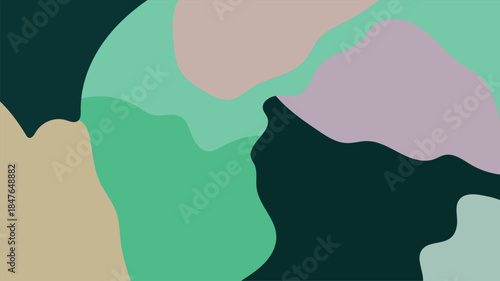 Vector illustration of an abstract background featuring a woman's silhouette integrated with a world map atlas outline and stylized geographic land contours representing global continents