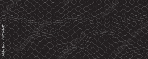 Fishing net seamless pattern. Soccer and football gates mesh. Fishnet texture. Basketball hoop and hockey net pattern. Sportswear texture. Chain link fence. Vector illustration on black background.