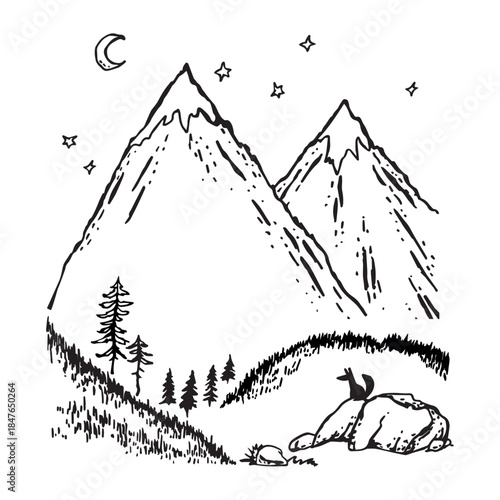 Isolated mountains and hills for mountain landscapes