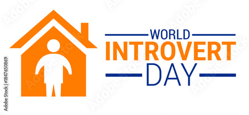 world introvert day background, banner, card or poster design template is observed every year during January, to raise awareness about the mission. Vector illustration.