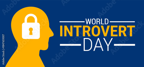 world introvert day background, banner, card or poster design template is observed every year during January, to raise awareness about the mission. Vector illustration.
