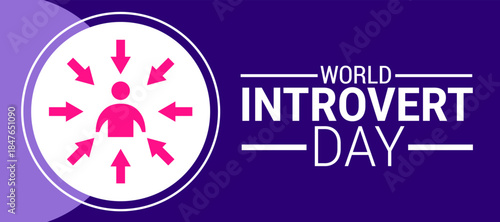 world introvert day background, banner, card or poster design template is observed every year during January, to raise awareness about the mission. Vector illustration.