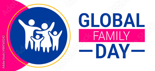 global family day background, banner, card or poster design template is observed every year during January, to raise awareness about the mission. Vector illustration.