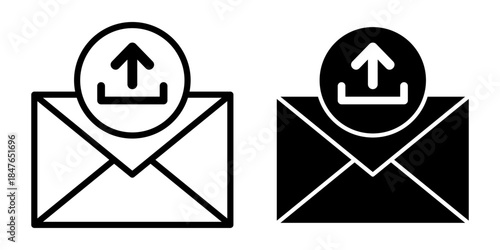 Email Upload Black Icon Bundle for Sending Messages and Outgoing Communication