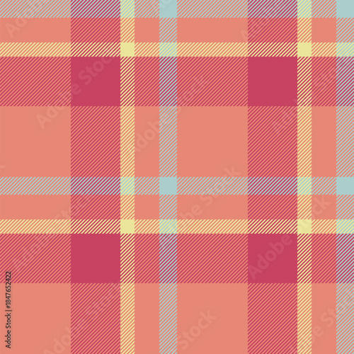 Swatch background plaid seamless, up textile vector fabric. Customized tartan texture pattern check in red and light colors.