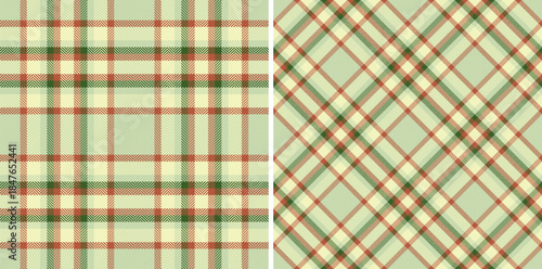 Seamless fabric pattern of background tartan plaid with a texture check vector textile. Set in food colors for design wrapping paper sheets.
