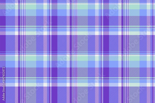Contour pattern textile background, towel check tartan plaid. Arabic texture fabric vector seamless in violet and blue colors.