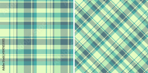 Plaid background vector of textile check seamless with a texture fabric tartan pattern. Set in cold colors for latest fashion trends.