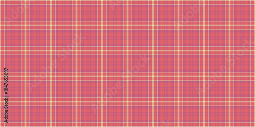 Vibrant pink  beige plaid pattern. Classic style with a modern twist. Ideal for backgrounds, textiles, or design projects needing a traditional yet fresh feel.