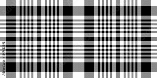 Repetition texture fabric background, decorating tartan pattern seamless. Podium check plaid vector textile in white and black colors.