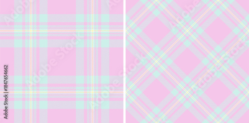 Check pattern background of tartan seamless vector with a fabric texture textile plaid. Set in favorite colors for colorful fashion choices in vibrant look.
