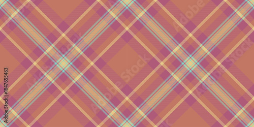 Indian check background seamless, customizable textile plaid tartan. Valentines day texture pattern fabric vector in red and pink colors.