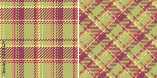 Background plaid vector of tartan check pattern with a fabric seamless texture textile. Set in food colors for slim skirt fashion.
