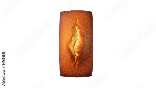 Bild auf Leinwand Golden brown rectangular financier cake isolated PNG on transparent background,