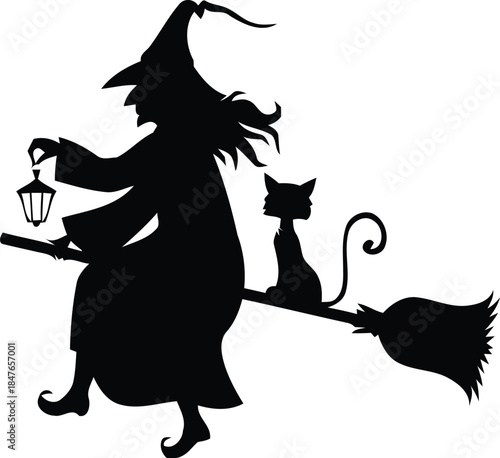 Witch with a broom