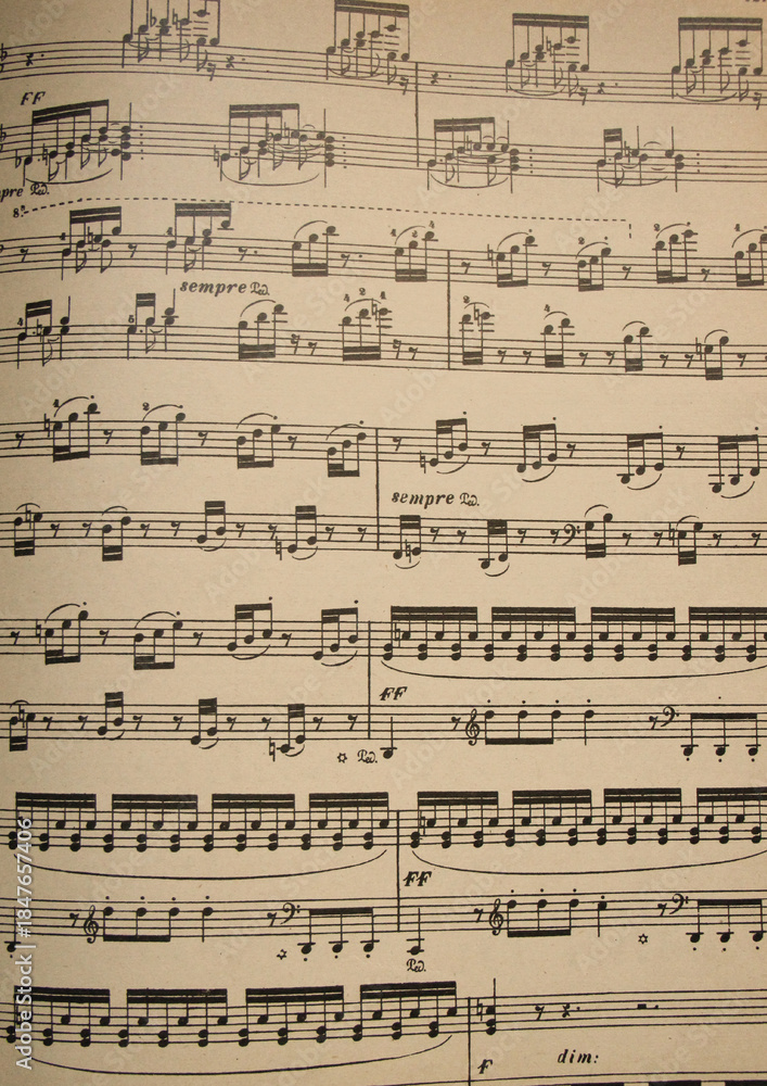 Naklejka premium old music sheet