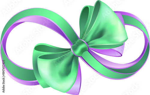 Infinity with green bow