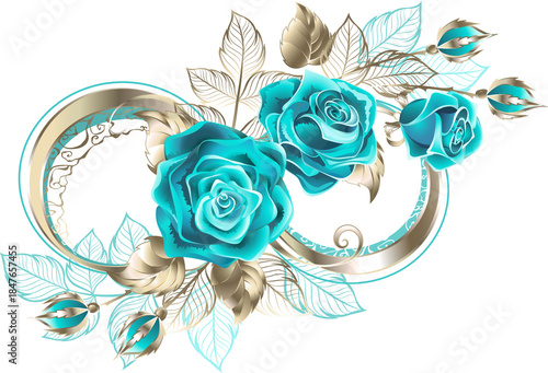 Symbol Infinity with turquoise roses
