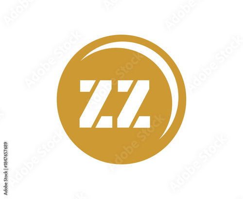 ZZ sport emblem or team logotype. Ball logo with a combination of Initial letter Z and Z for balls shop, sports company, training, club badge.