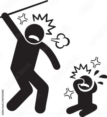 black human holding stick and baby crying illustration, Child abuse Violence Child neglect, child, child, text png Flower illustration art