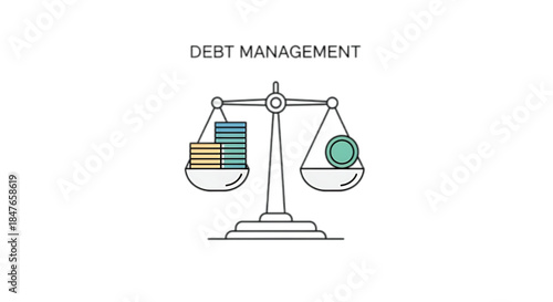 Balancing financial responsibilities with a weighing scale and coins