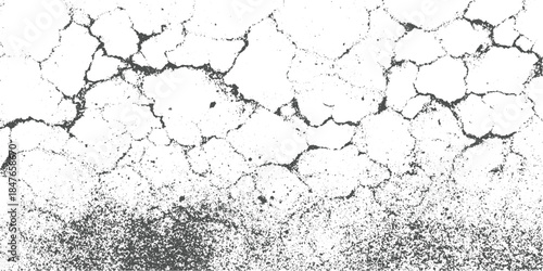 Cracked dry earth surface with granular texture and dark fissures abstract background black broken chalk