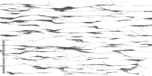 Gray cracked abstract texture with stippled shading and horizontal lines background