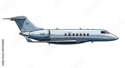 Sleek modern private jet flying through the sky, symbolizing travel and luxury.