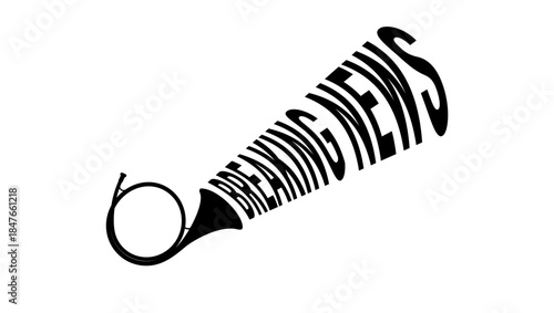 Breaking news headline, sound from Horn