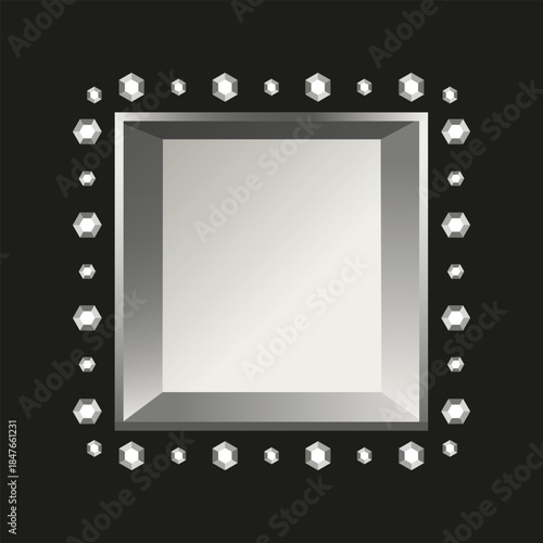 Luxury vector Box for brand product. Vector  promotion podium  with diamond isolated black background. Perfect Sale business promo concept. EPS 10