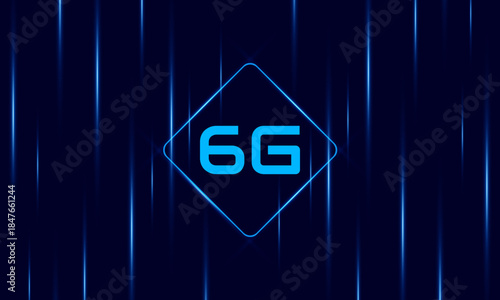 concept of technology 6G mobile network , New generation telecommunication, high-speed mobile Internet,	

