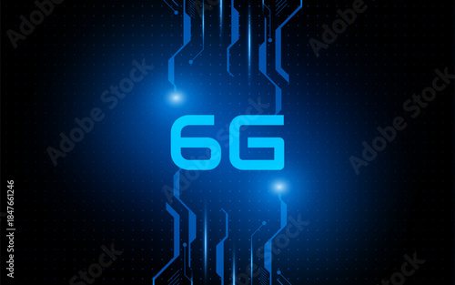concept of technology 6G mobile network , New generation telecommunication, high-speed mobile Internet,	
