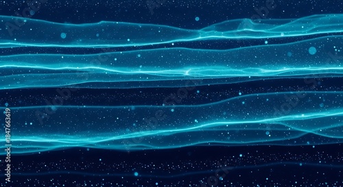 Subtle Blue Layered Swirls and Particle Flow Abstract Background