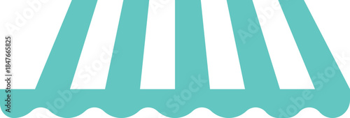 Awning tent canopy striped roof, sunshade on transparent background . Cafe, shop or restaurant front view curtain. Rain protection awning for franchise stores. 