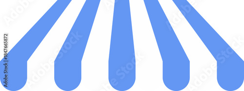 Awning tent canopy striped roof, sunshade on transparent background . Cafe, shop or restaurant front view curtain. Rain protection awning for franchise stores. 