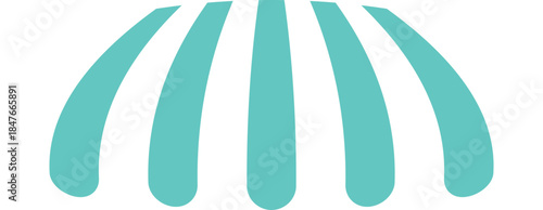 Awning tent canopy striped roof, sunshade on transparent background . Cafe, shop or restaurant front view curtain. Rain protection awning for franchise stores. 