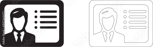 Access card with photo. Editable vector template.