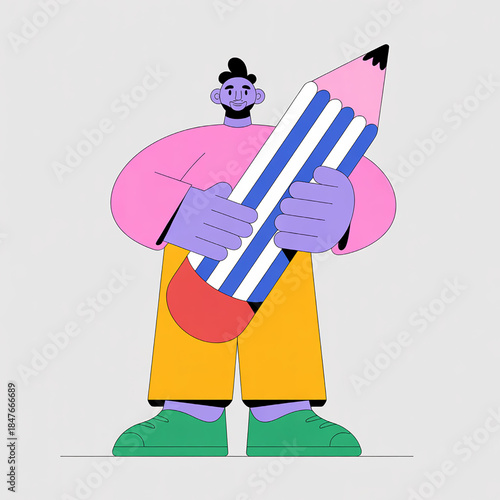 Cartoon illustration of a man holding a sword