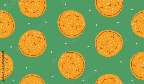 Cute burger pattern background vector design